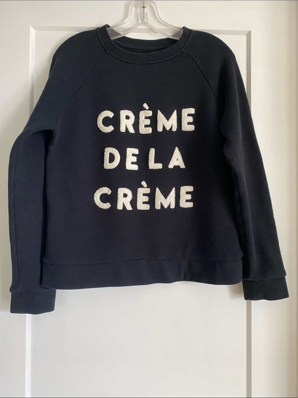 Whistles Black Crewneck with Cream 'CRÈME DE LA CRÈME' Graphic